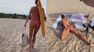 Tanispicy - Pee & butterfly vibrator on the beach