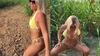saucysaucetreegirl - I had to pee so bad in the middle of a cornfield !