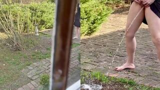 HugeBladderQueen - Got caught pissing in the yard….