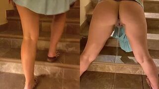 HotPissingWifey - I flooded the stairs for a long time!