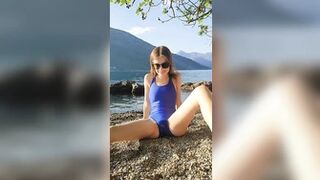 Lily_Slutty - Pee on a beach through swimsuit?
