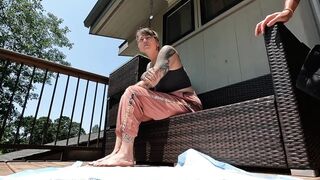 gassy - C n G make a poop pile on the balcony