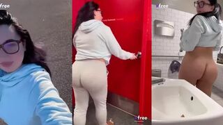 Crazy girl go to the store toilet and shitting in sink - @scatbarbies's