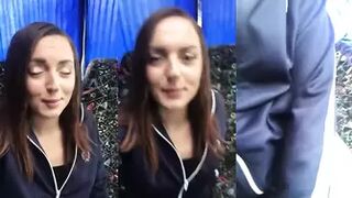 Girl Peeing On A Bus