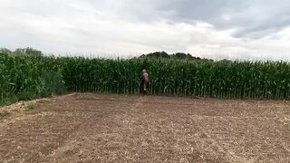 Screwdriver schiss - extremely dirty with rubber boots in the field on the way