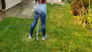 Nerdy_Faery - Wetting my Jeans into Sockless Shoes then Soaking in the Sprinkler