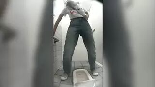 36usd15385907wc Young women with M-shaped spread legs in a Japanese style toilet