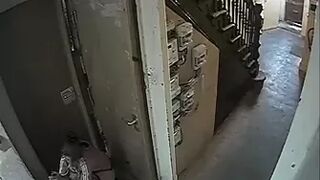 Girl in russia pees in stairwell 2