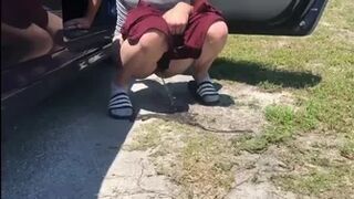 Miss Ellie - Two Girls Super Public Peeing