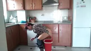 Angie - Peeing in the trash can