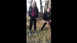 Kaiia Eve - Public pee bffs flash twerk outdoors