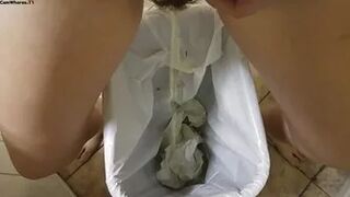 Candiecane - Desperately peeing into a garbage can