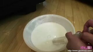 UNKO-88  Multiple milk enema injection for a smiley girl