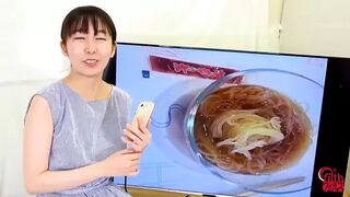 DLFF-642 02 Food and poop review on screen with embarrassed girls