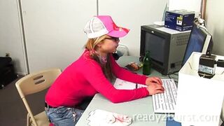 Mia - Takes a huge piss while working her office job