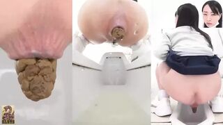 SR090 06 6 viewing angles of beautiful japanese schoolgirls farting and pooping on toilet. VOL. 3