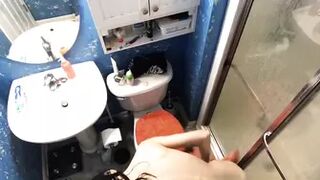 this woman uses her bathroom