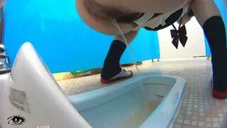 JD-03 03 Stealthy schoolgirls sneaky peeing in staff’s toilet