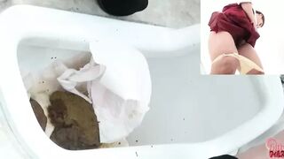DLFF-090 03 Office ladies panicky shit piling. Clogged toilet