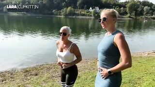 LaraCumkitten - PUBLIC PISS am See | Leckst du uns sauber?