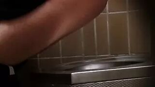 True voyeur spy in a public toilet