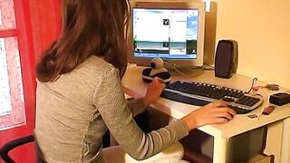 Natalie - Natalie Does A Webcam Show For Her Boyfriend Pisses Her White Pants On YouTube