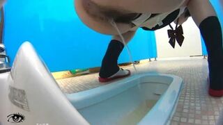 JD-03 03 Stealthy schoolgirls sneaky peeing in staff’s toilet