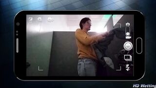 Wetting Jeans in a Public Restroom