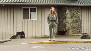 Alisha Almost Gets Caught Wetting in Public