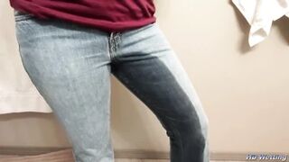 Recording Herself Wetting in Jeans