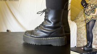 Sgt. Dolores’ BOOT CAMP - Hard Trampling Bootjob in Platform Dr. Martens **VALUE PACK** Disobedient Recruit’s Cock and Balls Precision Eradicated and made to cum