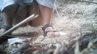Female Hikers Peeing