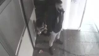 black girl peeing at the street